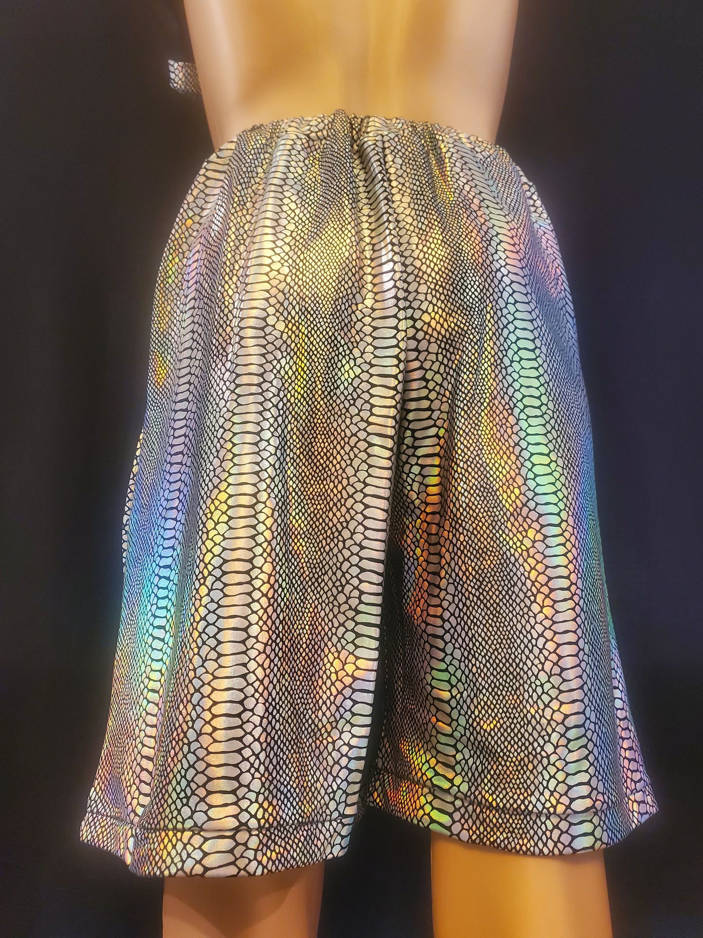 Holographic Unisex Dino Shorts