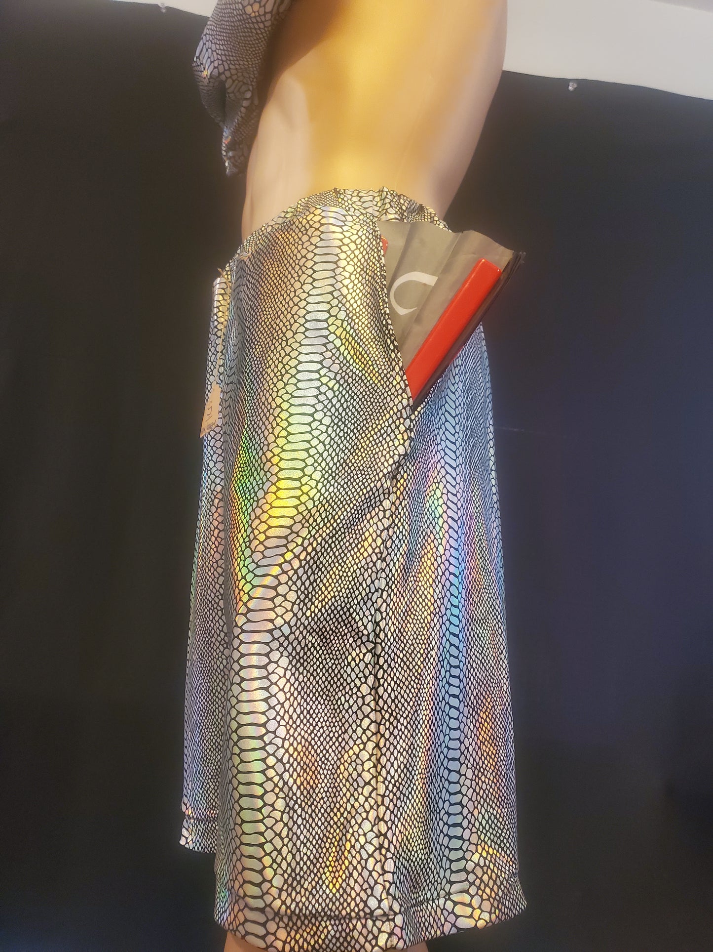 Holographic Unisex Dino Shorts